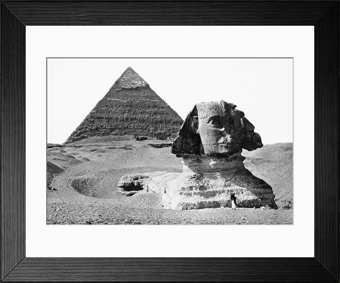 Framed Print : Egypt Sphinx and Great Pyramid of Giza Victorian period Framed Print : Egypt Sphinx and Great Pyramid of Giza Victorian period