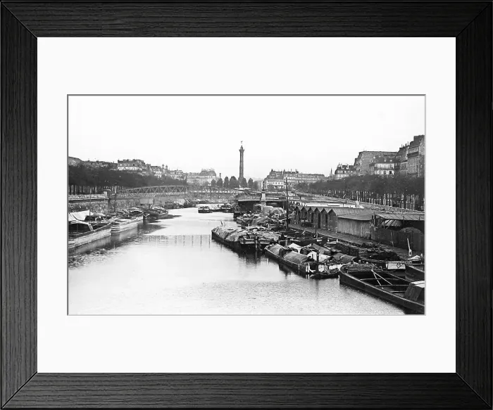 Framed Print : Paris - Canal Saint-Martin - Basin de la Bastille - pre-1900 Framed Print : Paris - Canal Saint-Martin - Basin de la Bastille - pre-1900