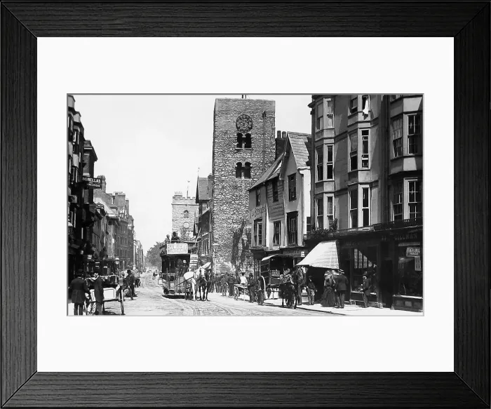 Framed Print : Oxford Cornmarket Street Victorian period Framed Print : Oxford Cornmarket Street Victorian period