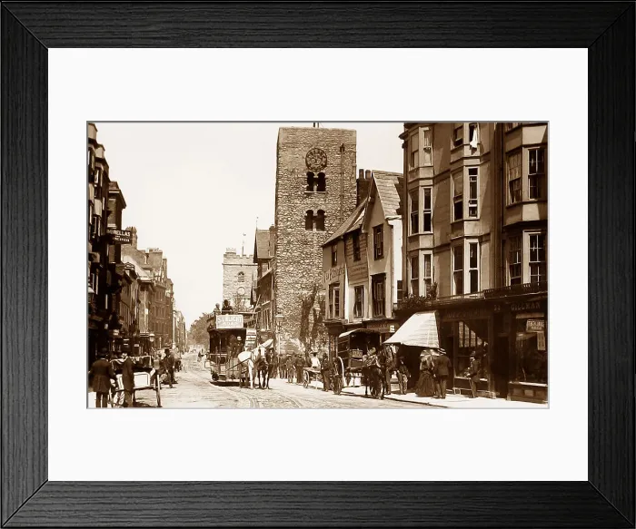 Framed Print : Horse tram, Cornmarket Street Oxford Framed Print : Horse tram, Cornmarket Street Oxford