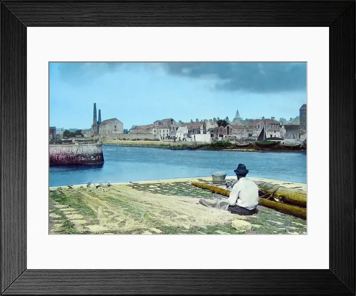 Framed Print : Galway harbour, hand coloured photo Framed Print : Galway harbour, hand coloured photo