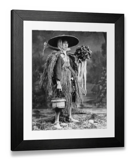 Framed Print : A Japanese farmer pre-1900 Framed Print : A Japanese farmer pre-1900
