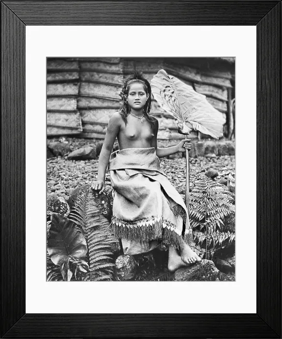 Framed Print : A Samoan Chief's Daughter Victorian period Framed Print : A Samoan Chief's Daughter Victorian period