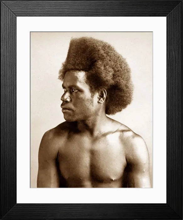 Framed Print : A Fijian Chief Victorian period Framed Print : A Fijian Chief Victorian period