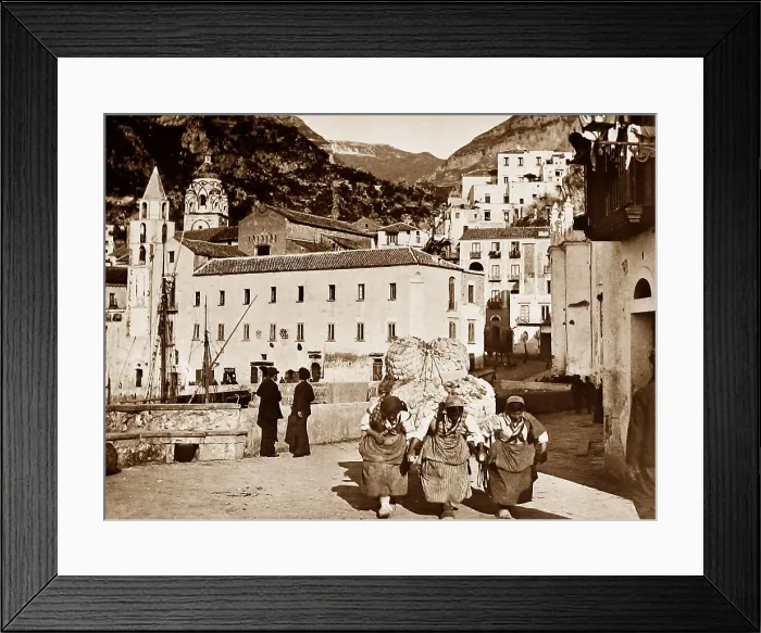 Framed Print : Carrying rags to the paper mills, Amalfi, Italy Framed Print : Carrying rags to the paper mills, Amalfi, Italy