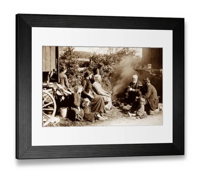 Framed Print : Gypsies at the roadside Victorian period Framed Print : Gypsies at the roadside Victorian period