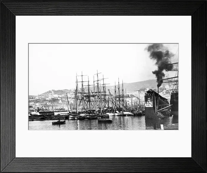 Framed Print : Italy Genoa Harbour pre-1900 Framed Print : Italy Genoa Harbour pre-1900