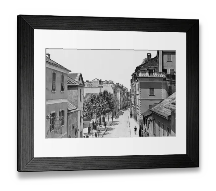 Framed Print : Gibralter Waterport Street Victorian period Framed Print : Gibralter Waterport Street Victorian period