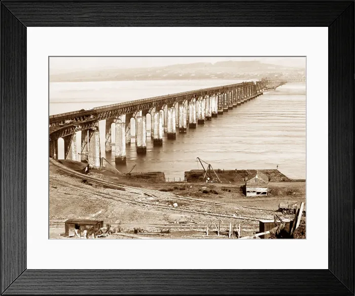 Framed Print : Second Tay Bridge under construction Victorian period Framed Print : Second Tay Bridge under construction Victorian period