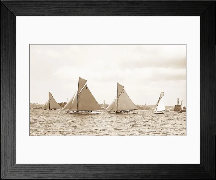 Framed Print : Australia Sydney Harbour yacht racing Victorian period Framed Print : Australia Sydney Harbour yacht racing Victorian period