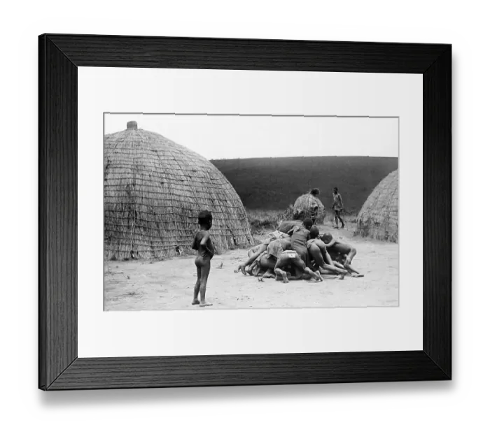 Framed Print : Africa Zulu children playing pre-1900 Framed Print : Africa Zulu children playing pre-1900