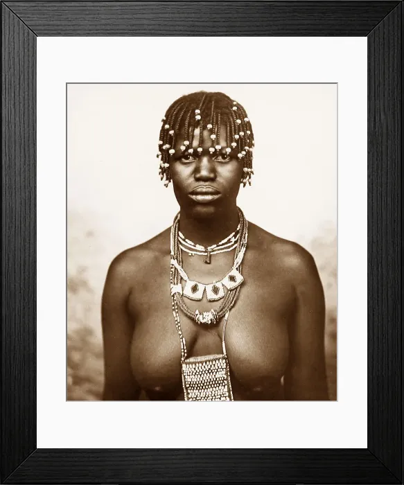 Framed Print : Africa Zulu Girl pre-1900