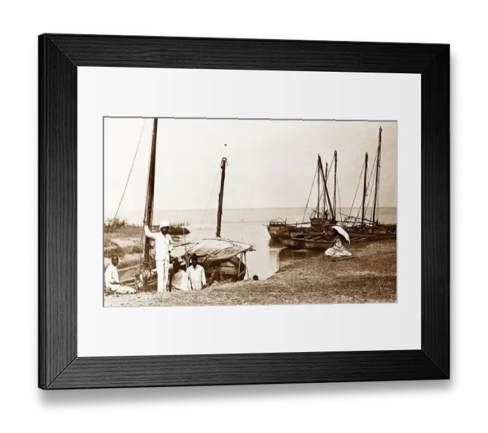 Framed Print : Africa Ujiji Harbour - Morning Star boat - pre-1900 Framed Print : Africa Ujiji Harbour - Morning Star boat - pre-1900