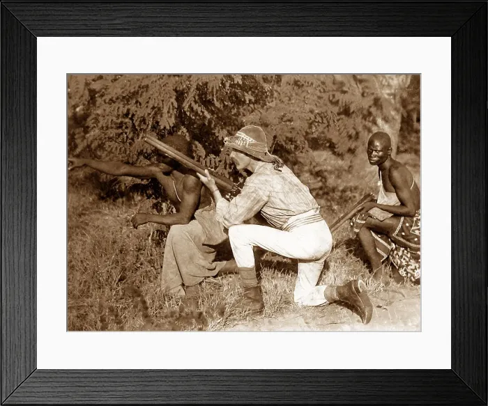 Framed Print : Africa Big Game hunter pre-1900 Framed Print : Africa Big Game hunter pre-1900