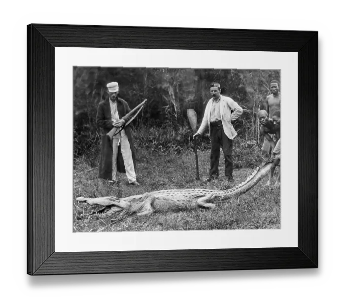 Framed Print : Africa Big Game Hunter pre-1900 Framed Print : Africa Big Game Hunter pre-1900