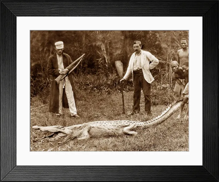 Framed Print : Africa Big Game Hunter pre-1900 Framed Print : Africa Big Game Hunter pre-1900