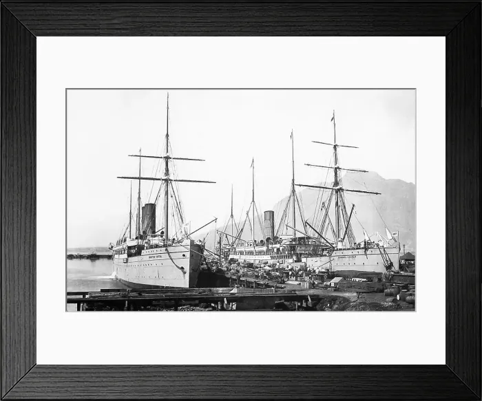 Framed Print : South Africa - Cape Town Docks - Dunotter Castle Framed Print : South Africa - Cape Town Docks - Dunotter Castle