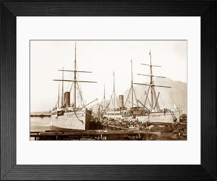 Framed Print : South Africa - Cape Town Docks - Dunotter Castle Framed Print : South Africa - Cape Town Docks - Dunotter Castle