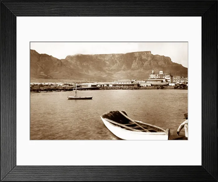 Framed Print : South Africa Cape Town and Table Mountain pre-1900 Framed Print : South Africa Cape Town and Table Mountain pre-1900