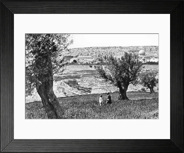 Framed Print : Israel Jerusalem from Mount of Olives pre-1900 Framed Print : Israel Jerusalem from Mount of Olives pre-1900