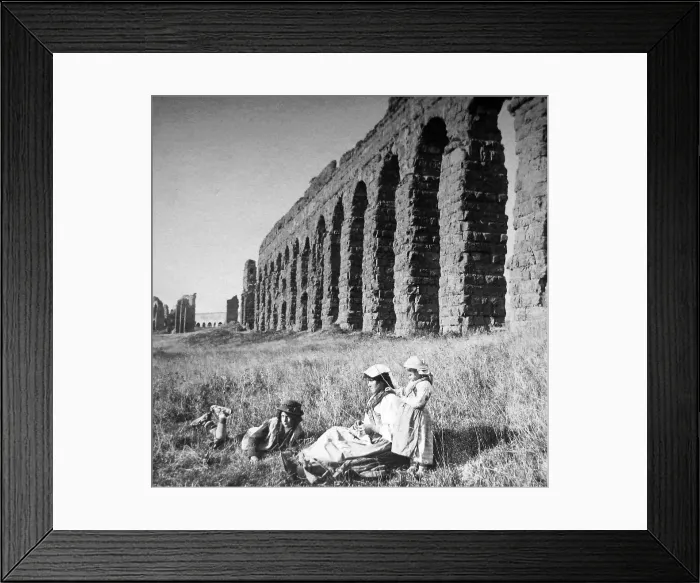 Framed Print : Italy Roman aqueduct near Rome pre-1900 Framed Print : Italy Roman aqueduct near Rome pre-1900