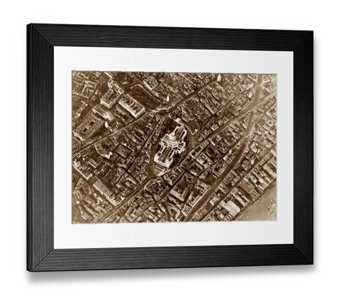 Framed Print : London aerial view of St. Paul's Cathedral in the 1920s Framed Print : London aerial view of St. Paul's Cathedral in the 1920s