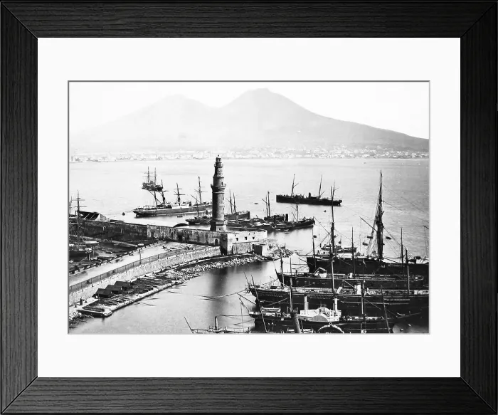 Framed Print : Italy Naples Harbour pre-1900 Framed Print : Italy Naples Harbour pre-1900
