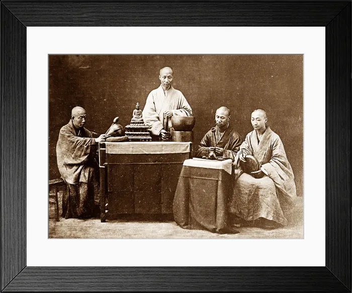 Framed Print : Buddhist Priests, China Framed Print : Buddhist Priests, China