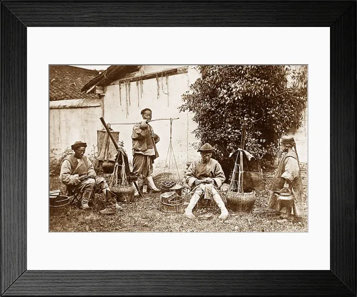 Framed Print : Rural straw workers, China Framed Print : Rural straw workers, China