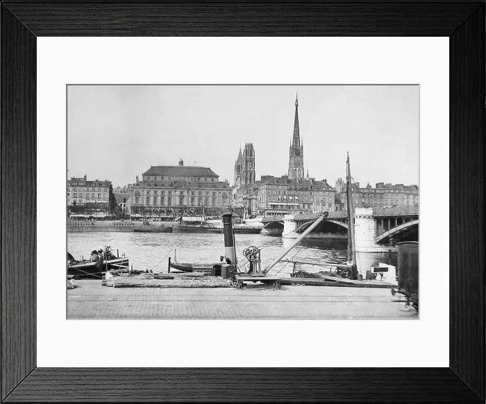 Framed Print : France Rouen Grand Pont pre-1900 Framed Print : France Rouen Grand Pont pre-1900