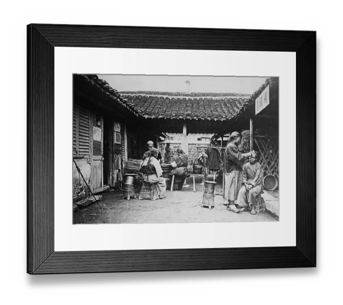 Framed Print : China - Barber Shop - pre-1900 Framed Print : China - Barber Shop - pre-1900