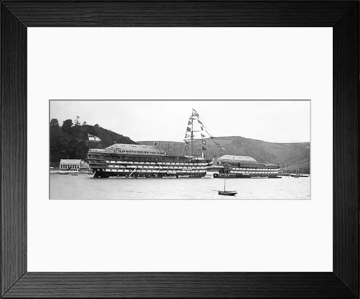 Framed Print : HMS Britannia and Hindostan Training Ship Victorian period Framed Print : HMS Britannia and Hindostan Training Ship Victorian period