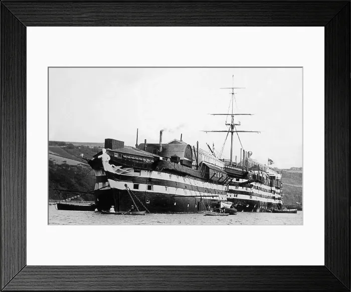 Framed Print : HMS Britannia and Hindostan Training Ship Victorian period Framed Print : HMS Britannia and Hindostan Training Ship Victorian period
