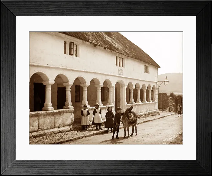 Framed Print : Moretonhampstead Alms Houses Victorian period Framed Print : Moretonhampstead Alms Houses Victorian period