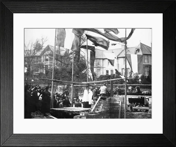 Framed Print : Laying foundation stone, Chelston Church, Torquay Framed Print : Laying foundation stone, Chelston Church, Torquay