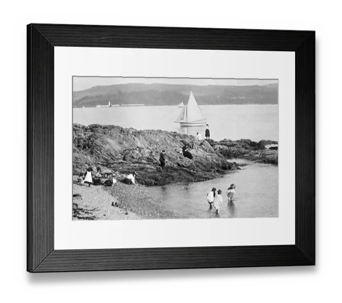 Framed Print : Children on beach, Dunoon Framed Print : Children on beach, Dunoon