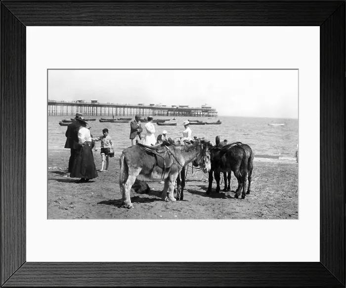 Framed Print : Llandudno Pier and donkeys Framed Print : Llandudno Pier and donkeys
