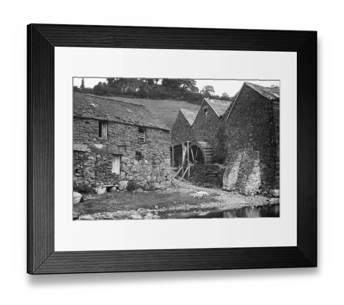 Framed Print : Old Mill near Dinas Mawddwy Victorian period