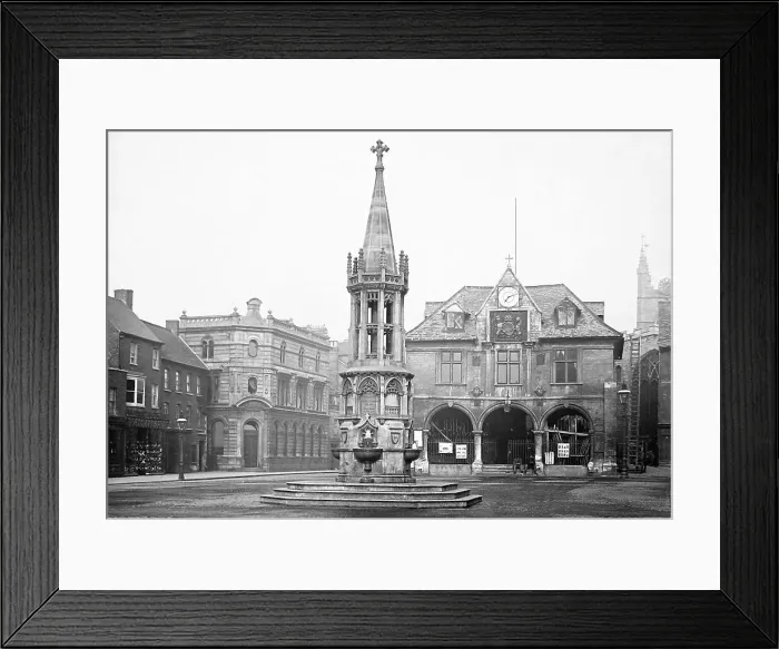 Framed Print : Peterborough Market Square Victorian period Framed Print : Peterborough Market Square Victorian period