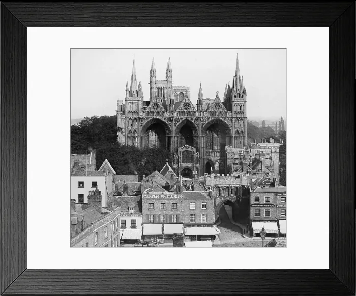 Framed Print : Peterborough Cathedral Victorian period Framed Print : Peterborough Cathedral Victorian period
