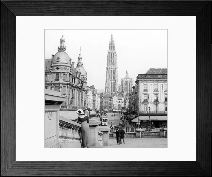Framed Print : Antwerp Cathedral Belgium early 1900s Framed Print : Antwerp Cathedral Belgium early 1900s