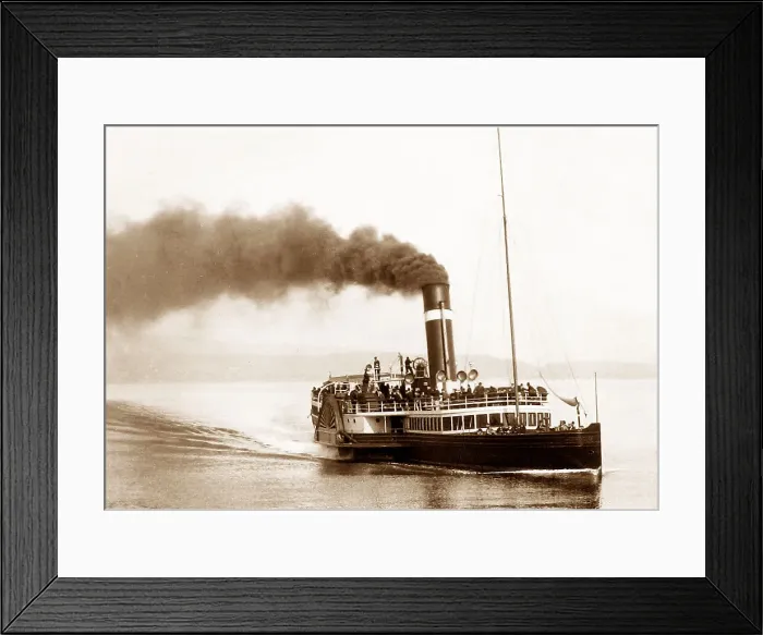 Framed Print : River Clyde paddle steamer Victorian period Framed Print : River Clyde paddle steamer Victorian period