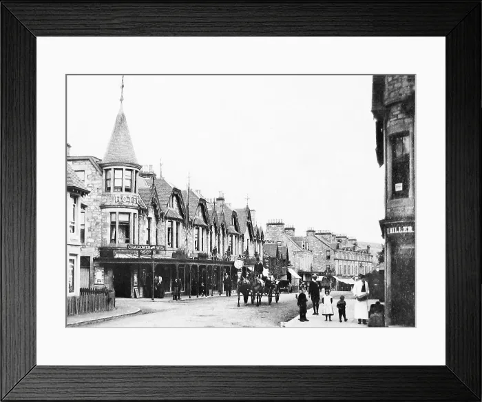 Framed Print : Pitlochry Main Street Victorian period Framed Print : Pitlochry Main Street Victorian period