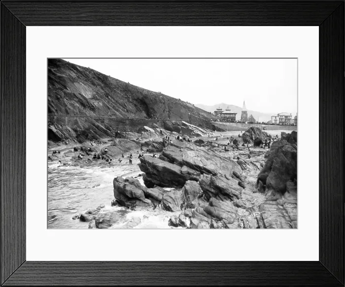 Framed Print : Ilfracombe Wildersmouth Beach Victorian period Framed Print : Ilfracombe Wildersmouth Beach Victorian period