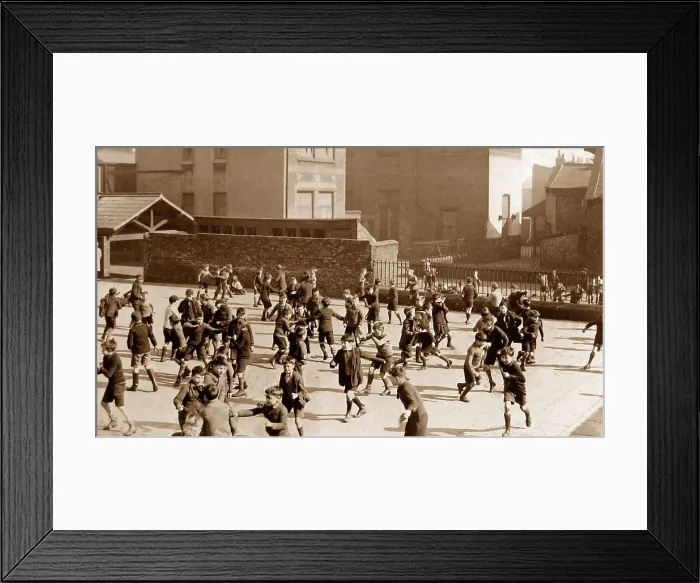 Framed Print : School playground probably 1920s Framed Print : School playground probably 1920s