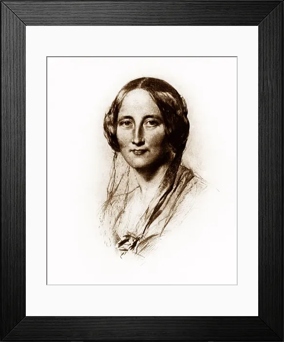 Framed Print : Illustration of Elizabeth Gaskell in 1851 Framed Print : Illustration of Elizabeth Gaskell in 1851