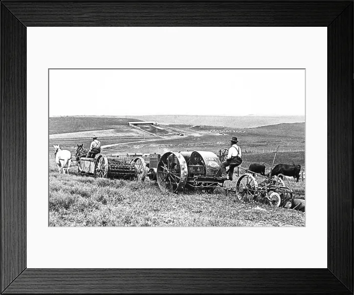 Framed Print : Plowing and spreading manure Nebraska USA early 1900s Framed Print : Plowing and spreading manure Nebraska USA early 1900s