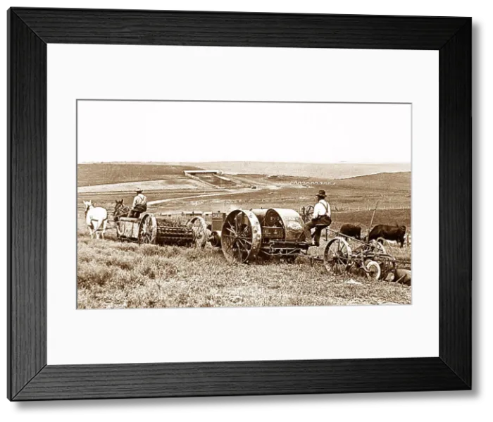 Framed Print : Plowing and spreading manure Nebraska USA early 1900s Framed Print : Plowing and spreading manure Nebraska USA early 1900s