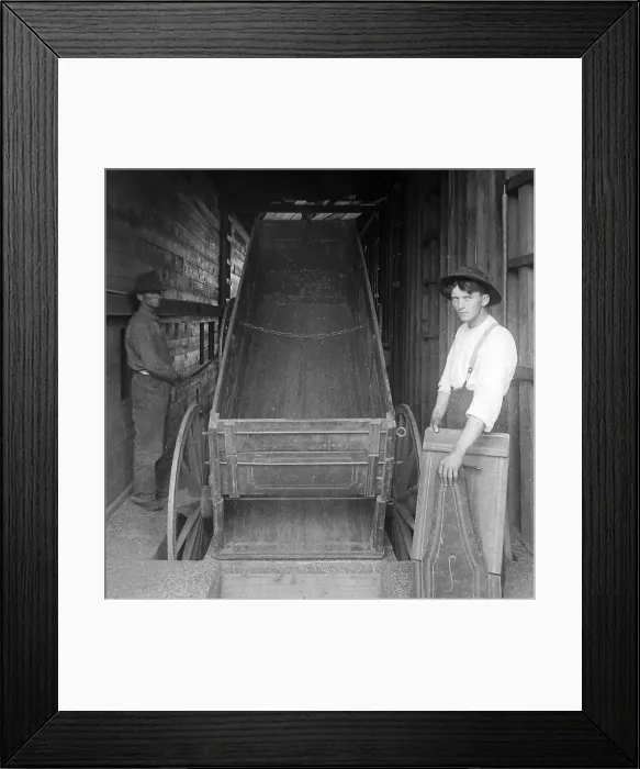 Framed Print : Inside a town elevator Illinois USA early 1900s Framed Print : Inside a town elevator Illinois USA early 1900s