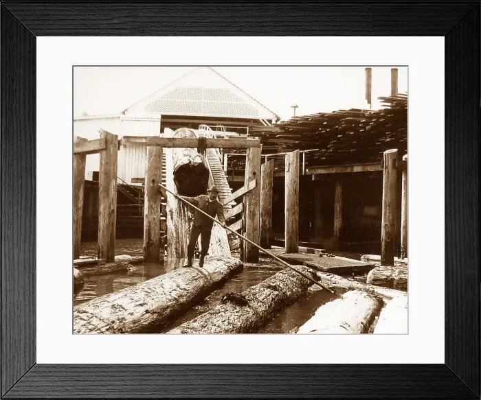 Framed Print : Lumber Mill Washington USA early 1900s